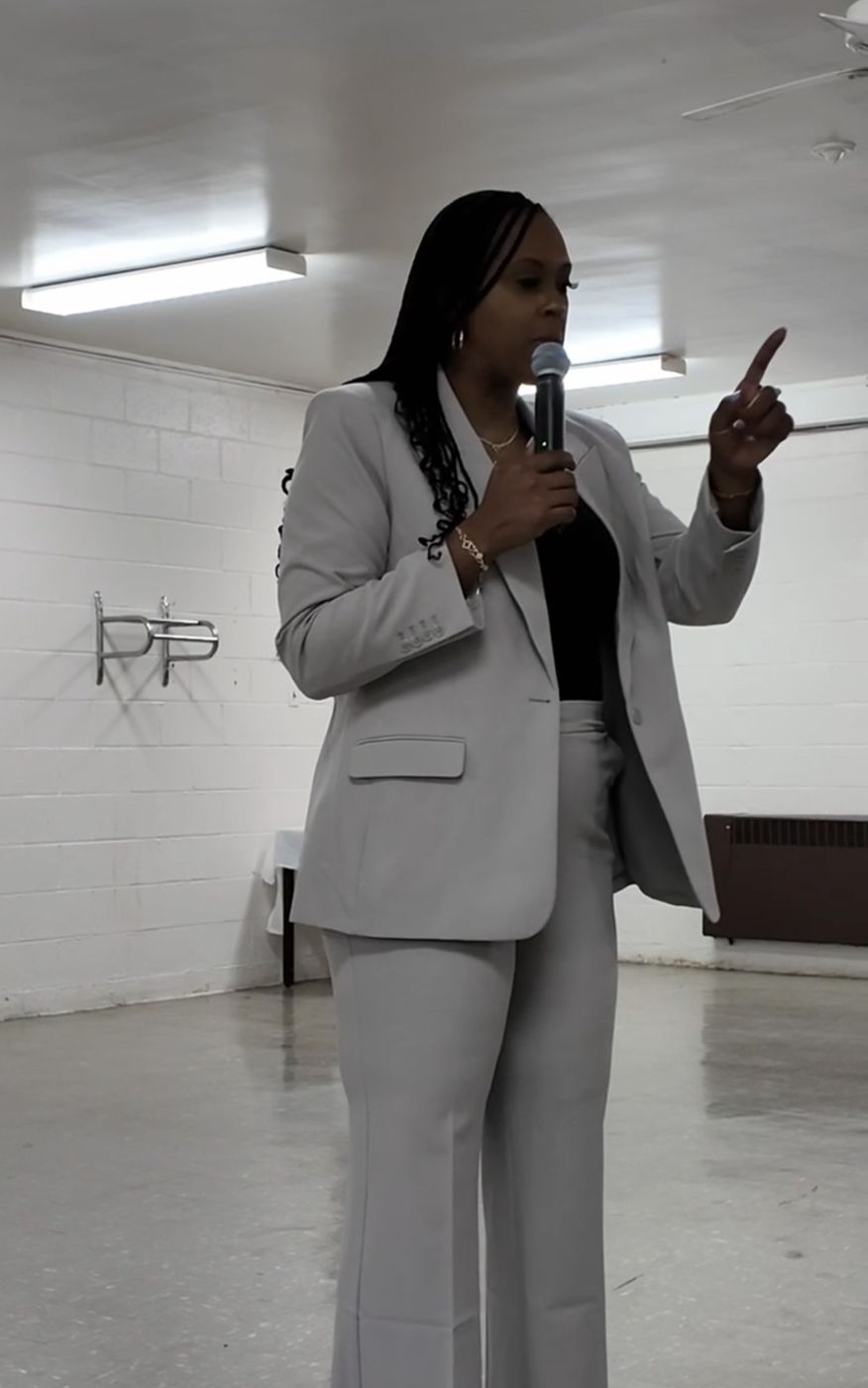 Dr. Standifer-Barrett speaking to a community audience
