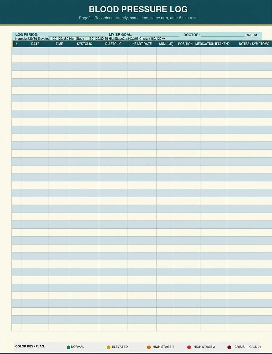 Blood Pressure - Tracking Journal